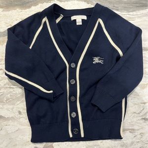 Burberry Kids Navy Cotton Button-Up Cardigan - size 6